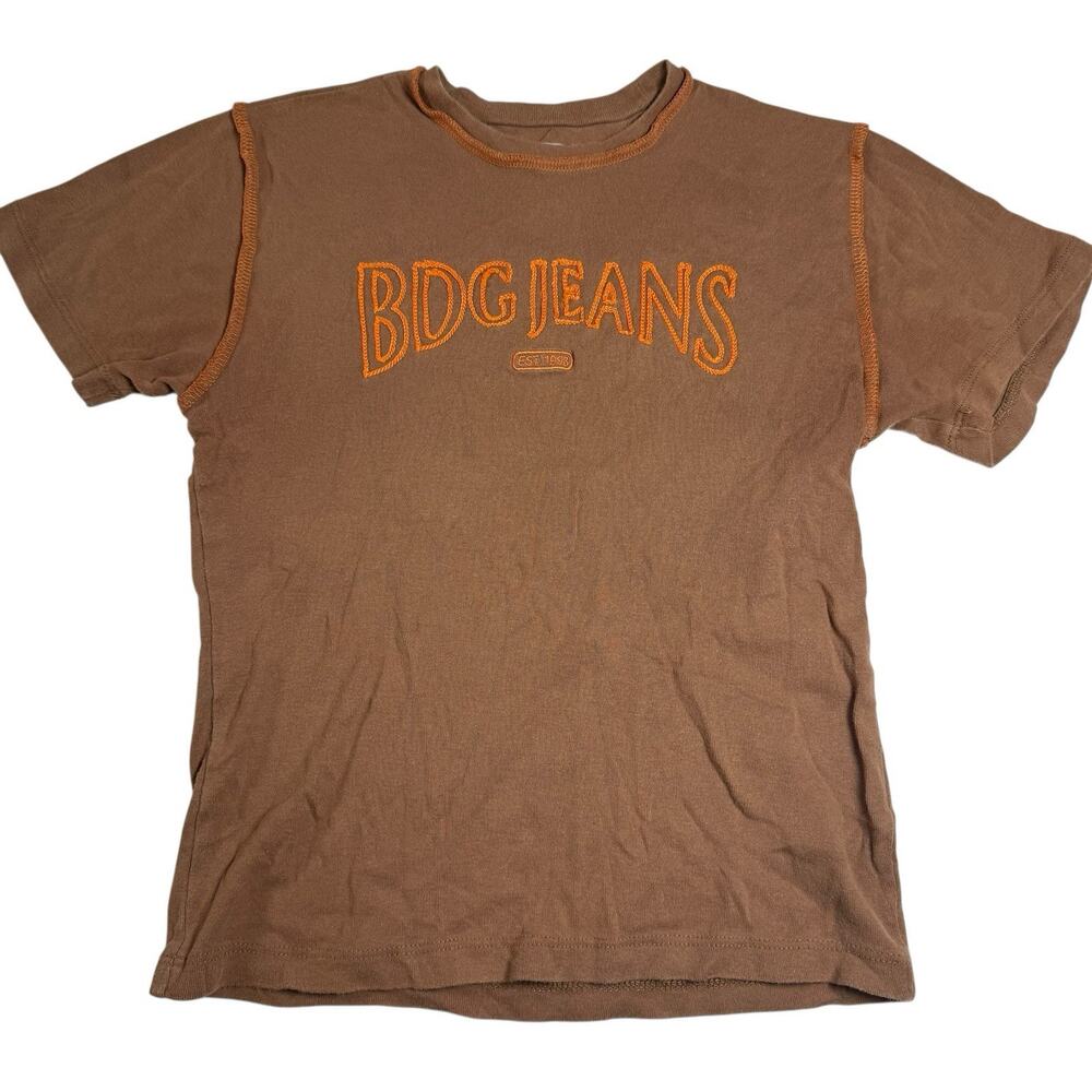 BDG Jeans Urban Outfitters Graphic Tee Brown Embroidered Logo T-Shirt Size S